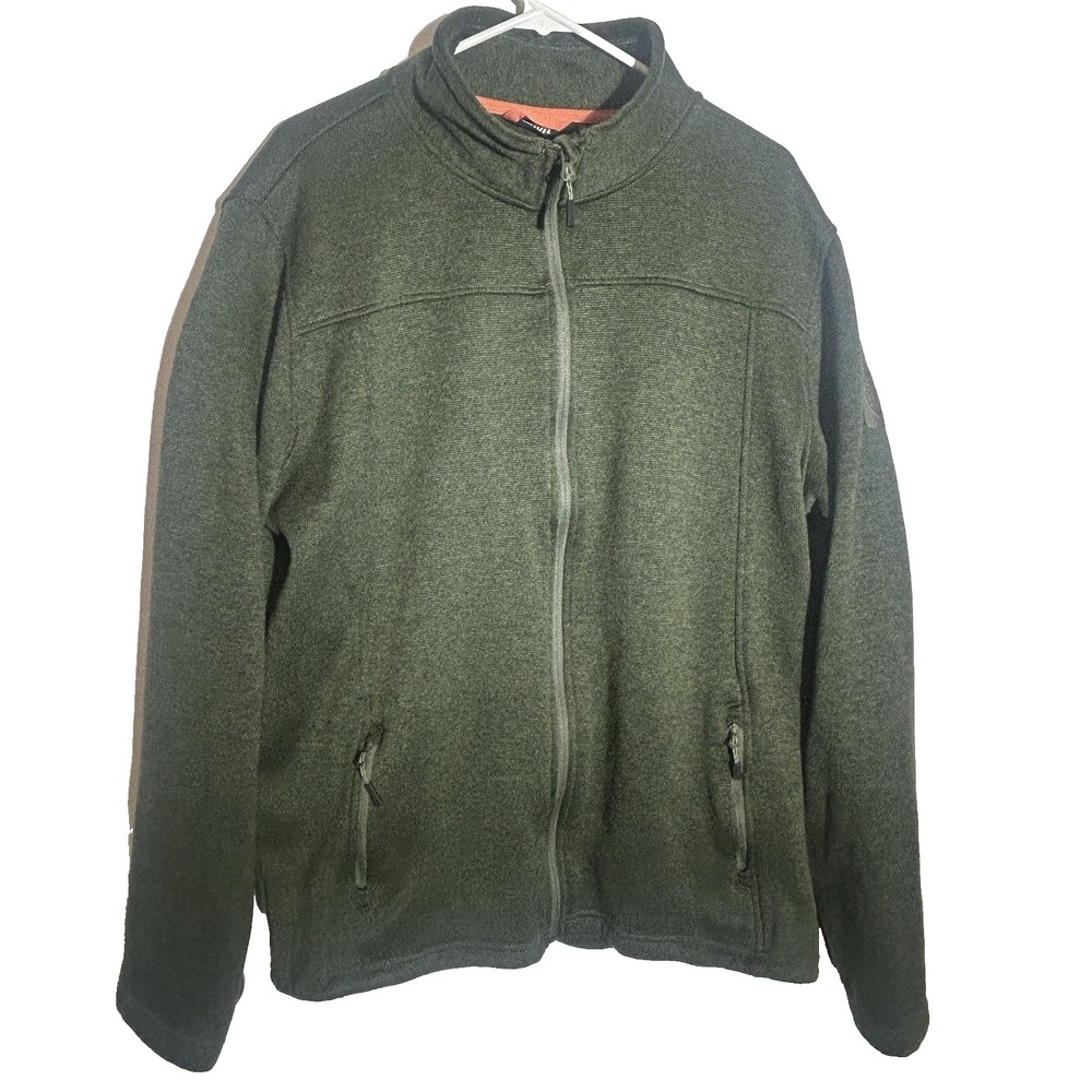 Crivit Men's 2XL XXL Jacket Green Full Zip Jacket w/ Pockets 100% Polyester